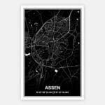 Schilderij Citymap Assen