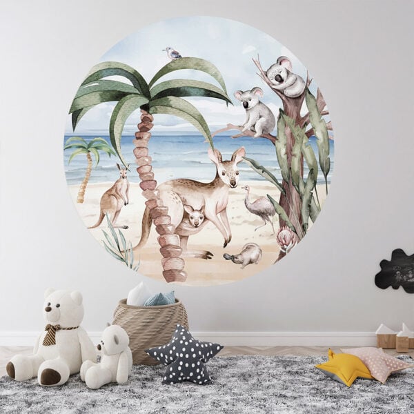 Aussie Jungle muurcirkel kinderkamer