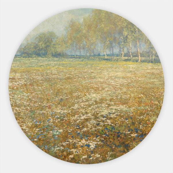 Schilderij bloeiende weide muurcirkel