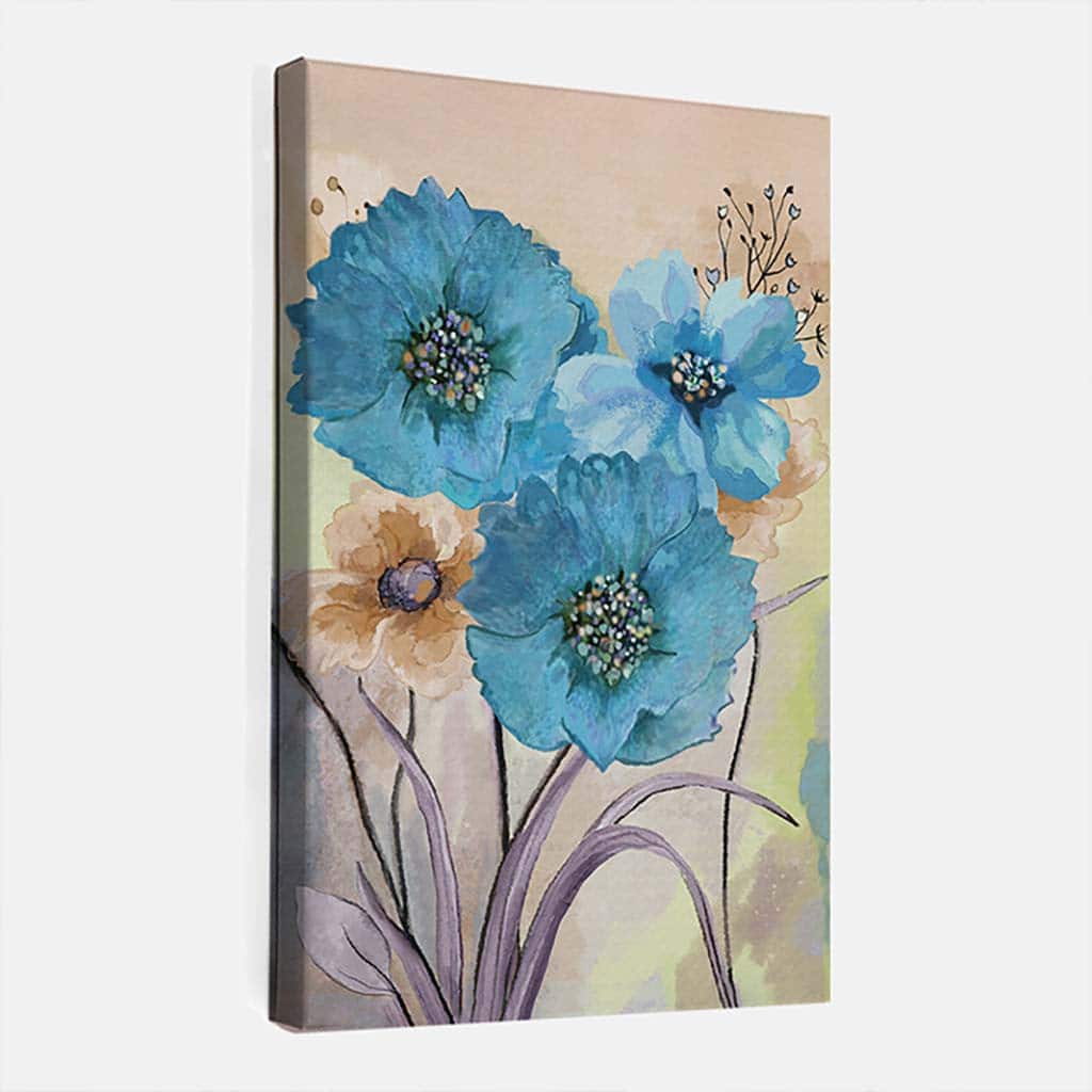 Tegen helaas Verslagen Canvas Bloemen aquarel op linnen 2 - FotoprintXL