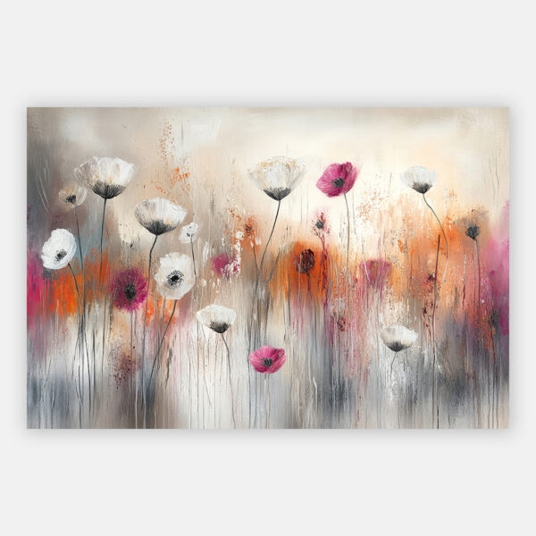 Klaproos schilderij Fading fields