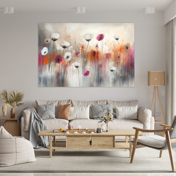 Klaproos schilderij Fading fields