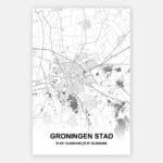 Schilderij Citymap Groningen stad