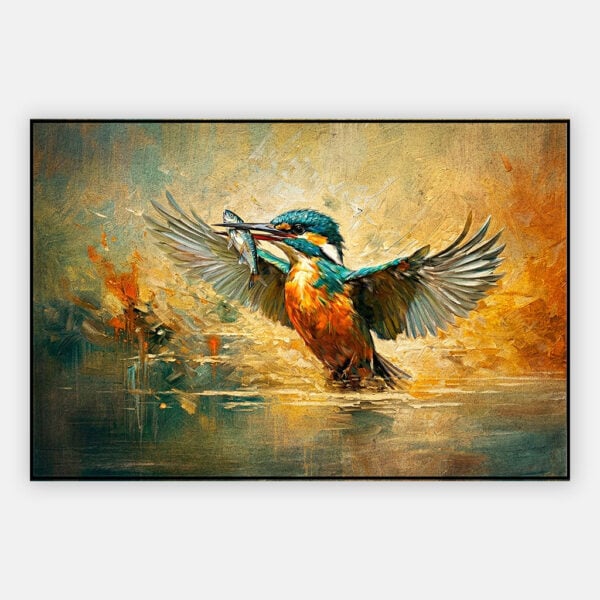 Schilderij IJsvogel - De vangst In Artframe