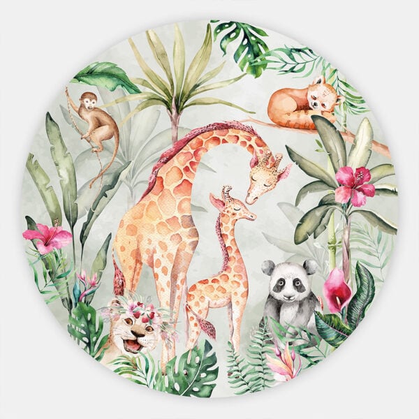 Jungle hugs muurcirkel kinderkamer