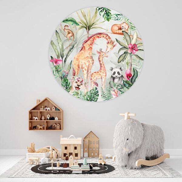 Jungle hugs muurcirkel kinderkamer