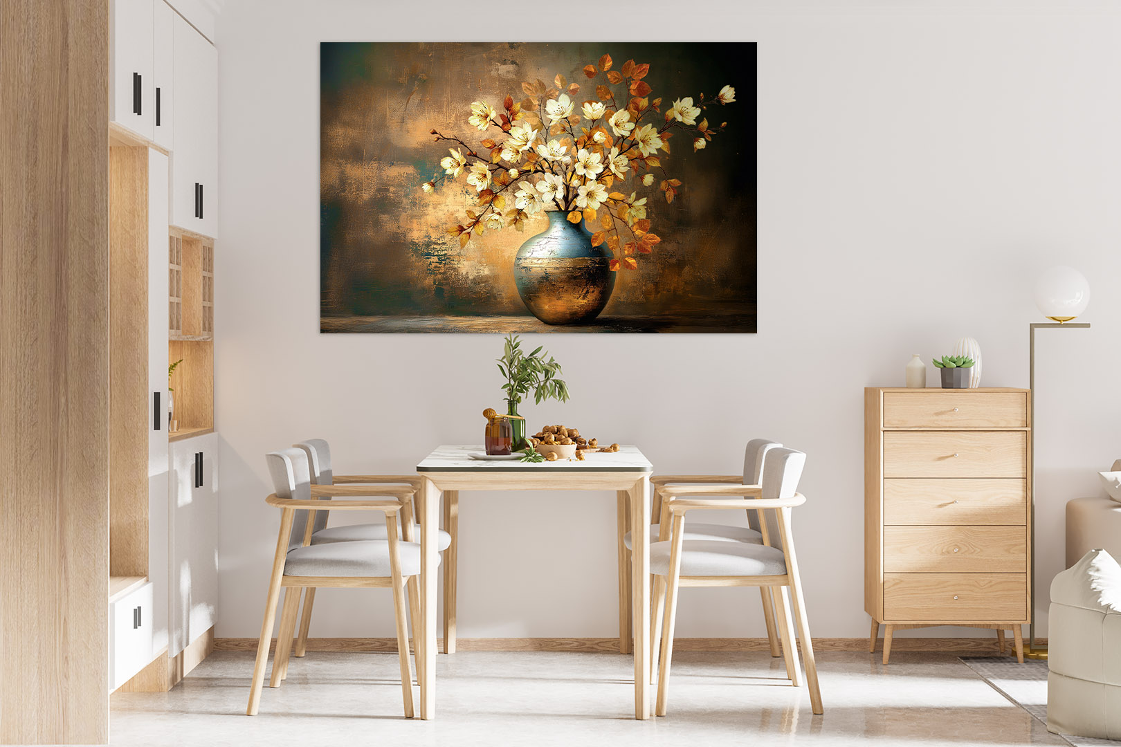 Groot schilderij keuken