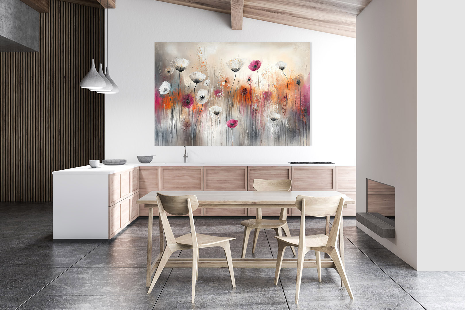 Keuken wanddecoratie schilderij groot sfeerbeeld