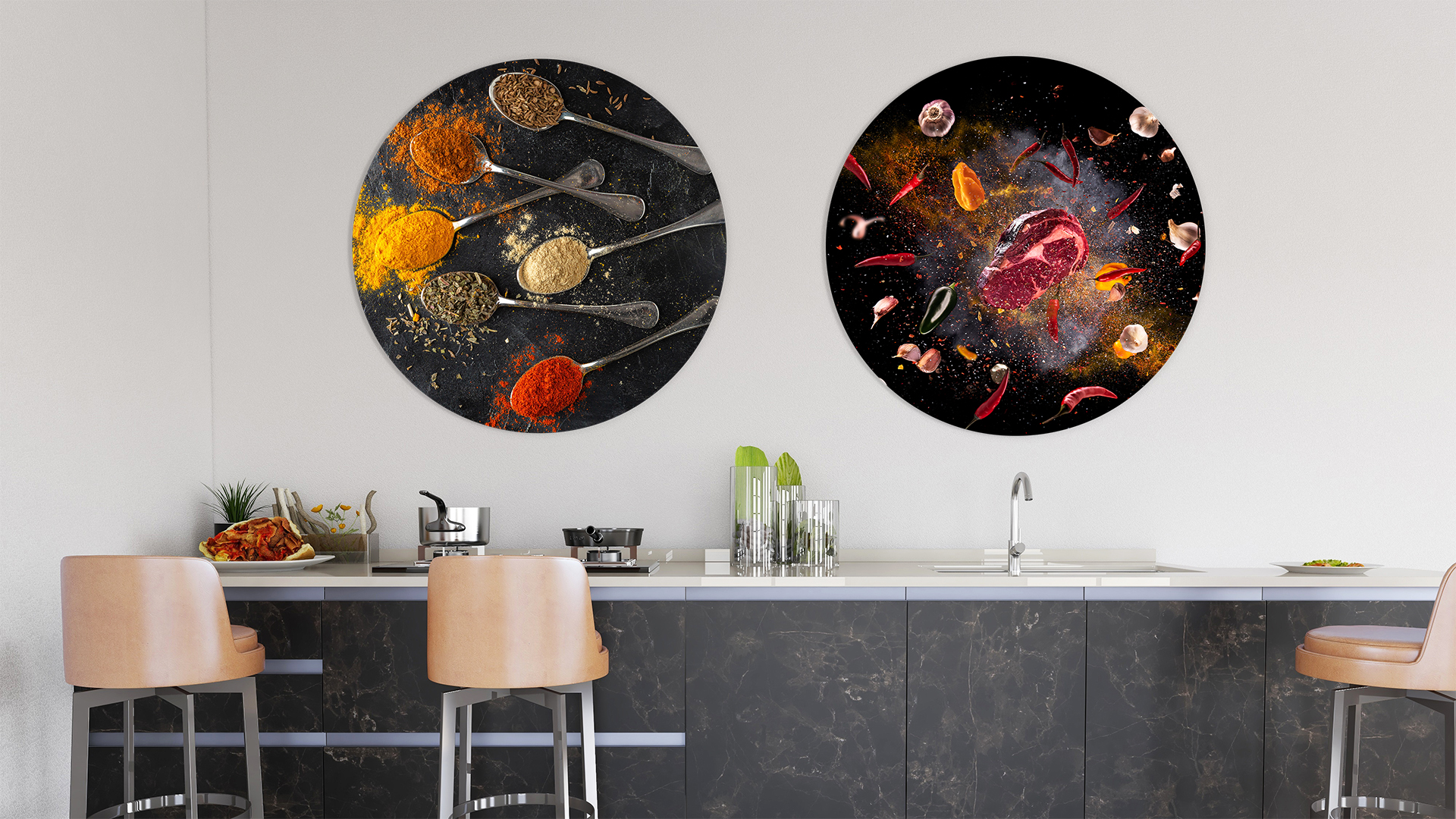 Wanddecoratie Keuken muurcirkels