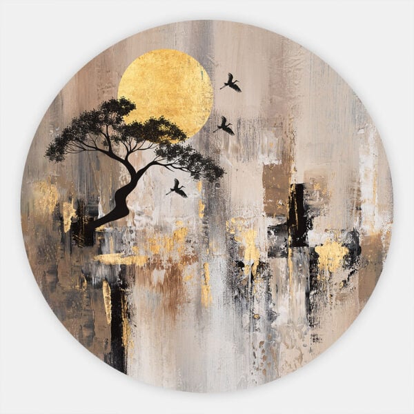 Schilderij Kintsugi Horizon muurcirkel