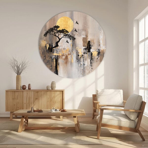 Schilderij Kintsugi Horizon muurcirkel