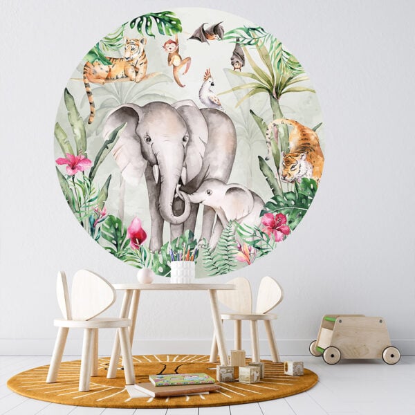 Little jungle behangcirkel kinderkamer