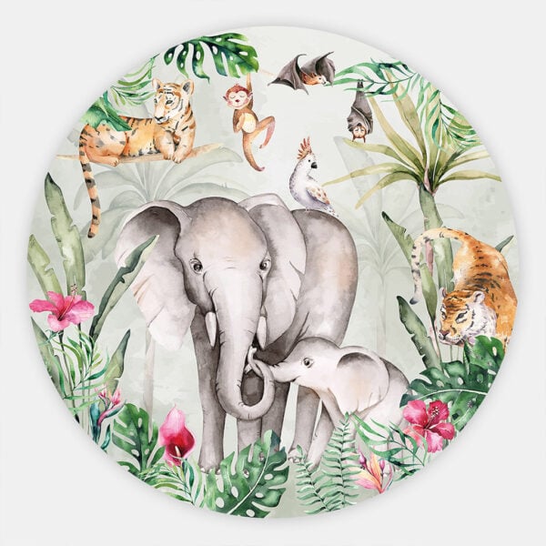 Little jungle muurcirkel kinderkamer