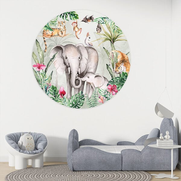 Little jungle muurcirkel kinderkamer