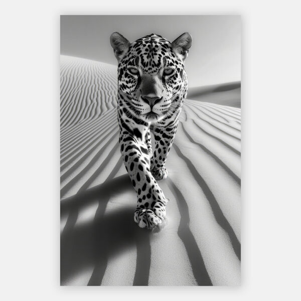 schilderij luipaard zwart wit