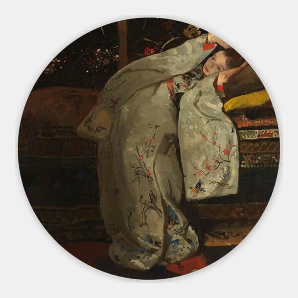 Meisje-in-witte-kimono-George-Hendrik-Breitner-1894-muurcirkel.jpg