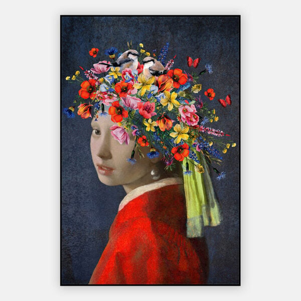 Schilderij meisje met de parell springtime in Artframe