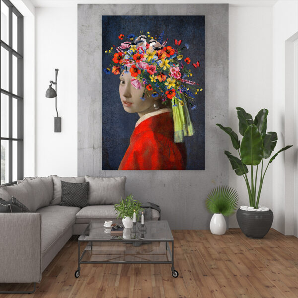 Schilderij meisje met de parel springtime