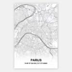 Schilderij Citymap Parijs