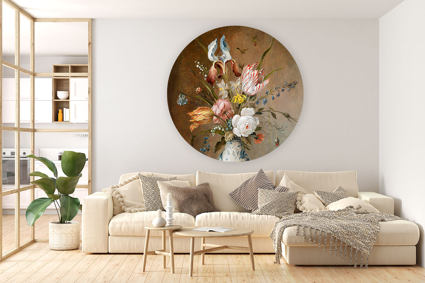 Rond schilderij sfeerbeeld