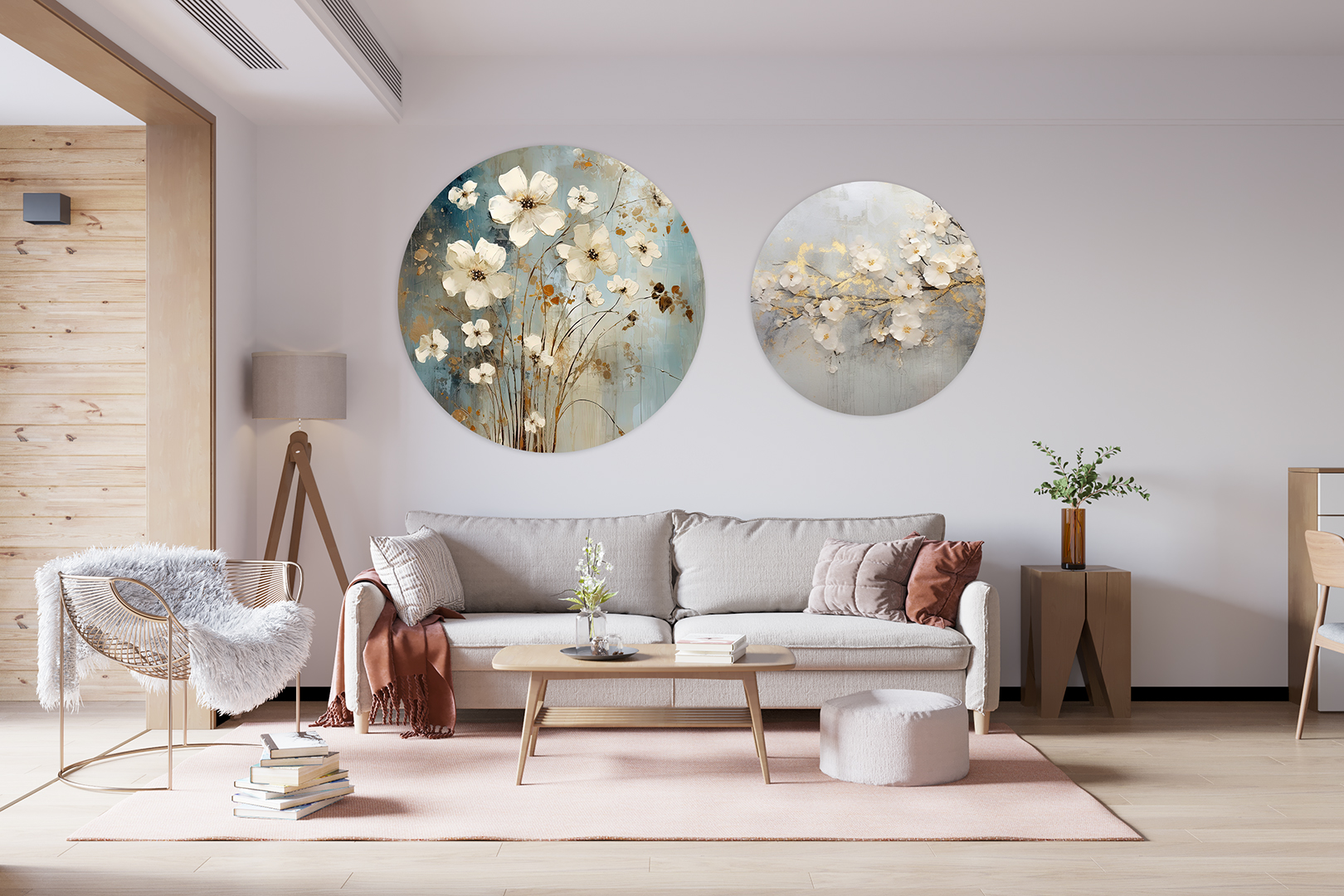 Ronde wanddecoratie combinatie 2 muurcirkels