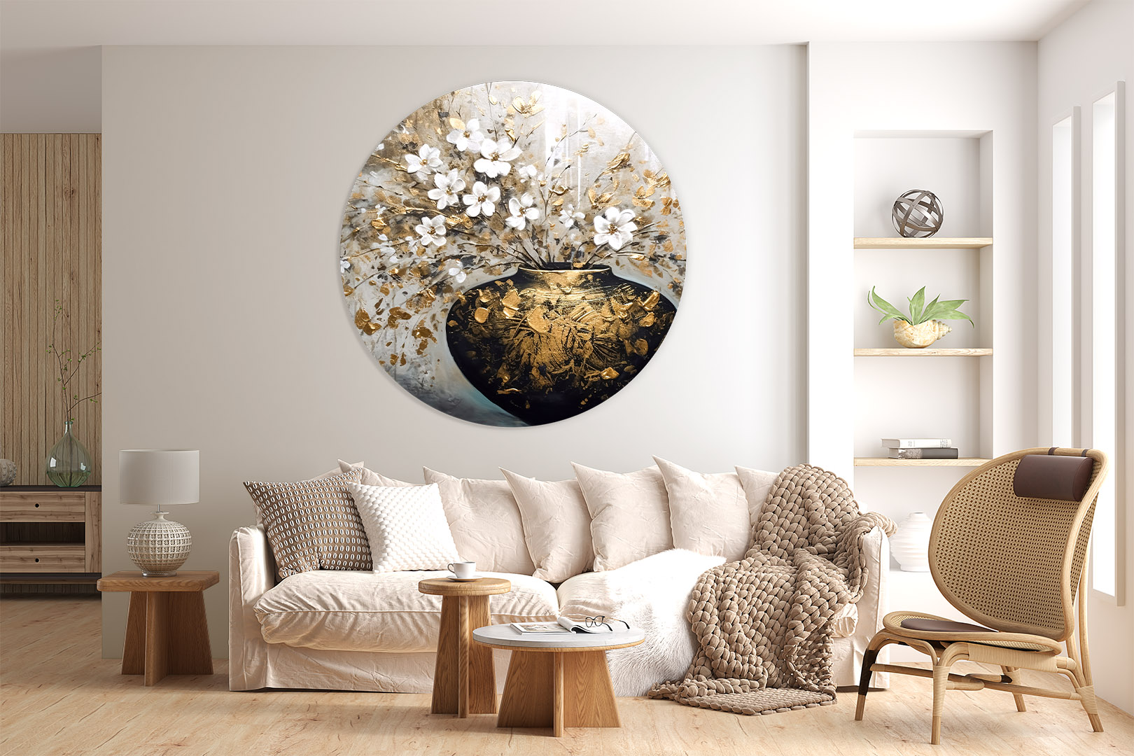 Ronde wanddecoratie grote muurcirkel