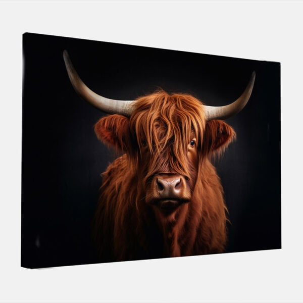 Schilderij Schotse hooglander roodbruin canvas