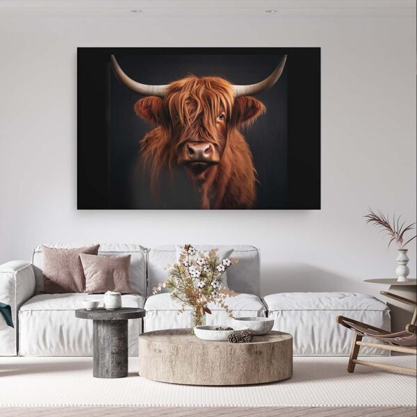 Canvas schilderij Schotse Hooglander roodbruin