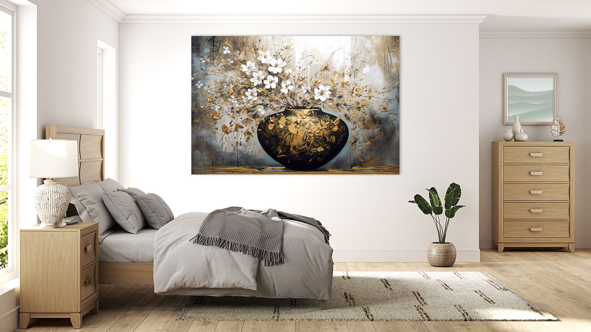 Wanddecoratie slaapkamer - groot schilderij