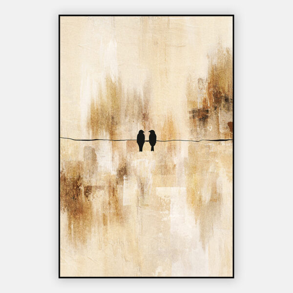 Schilderiij Songbirds - abstract modern schilderij in alu