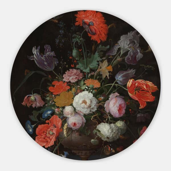 Stilleven-met-bloemen-en-een-horloge-Abraham-Mignon-ca-1660-1679-muurcirkel.jpg