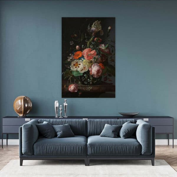 Stilleven-met-bloemen-op-een-marmeren-tafelblad-Rachel-Ruysch-1716-wandpaneel-sfeer.jpg