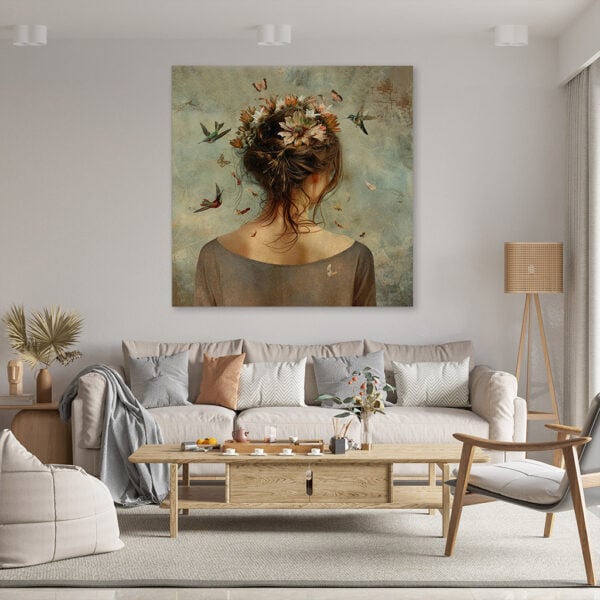 Schilderij vrouw Silent flight